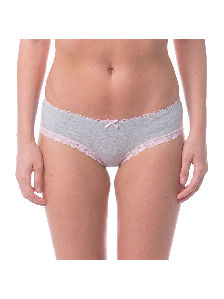 COTTONIL Women's Cotton Candy Fancy Lace Bikini Briefs - Grey