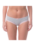COTTONIL Women's Cotton Candy Fancy Lace Bikini Briefs - Grey