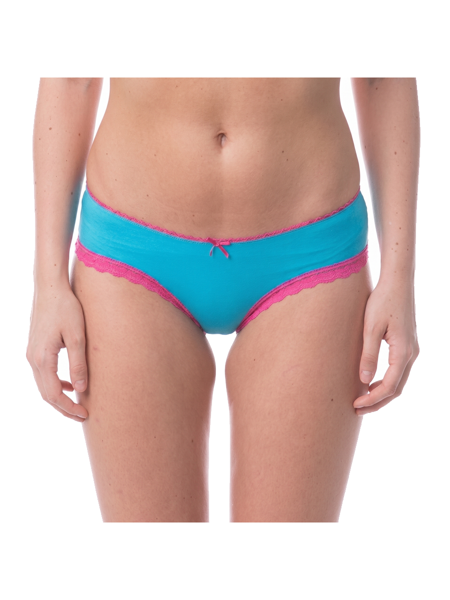 COTTONIL Women's Cotton Candy Fancy Lace Bikini Briefs - Turquoise