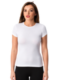 COTTONIL Women's Cotton Crew Neck Short-Sleeve Undershirt - White