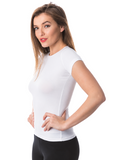 COTTONIL Women's Cotton Crew Neck Short-Sleeve Undershirt - White