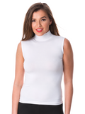 COTTONIL Women's Cotton High-Neck Cut Top Undershirt - White