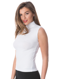 COTTONIL Women's Cotton High-Neck Cut Top Undershirt - White