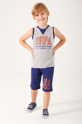 U.S. Polo Kids Boys Two Pieces Pajama Set Melange Supreme