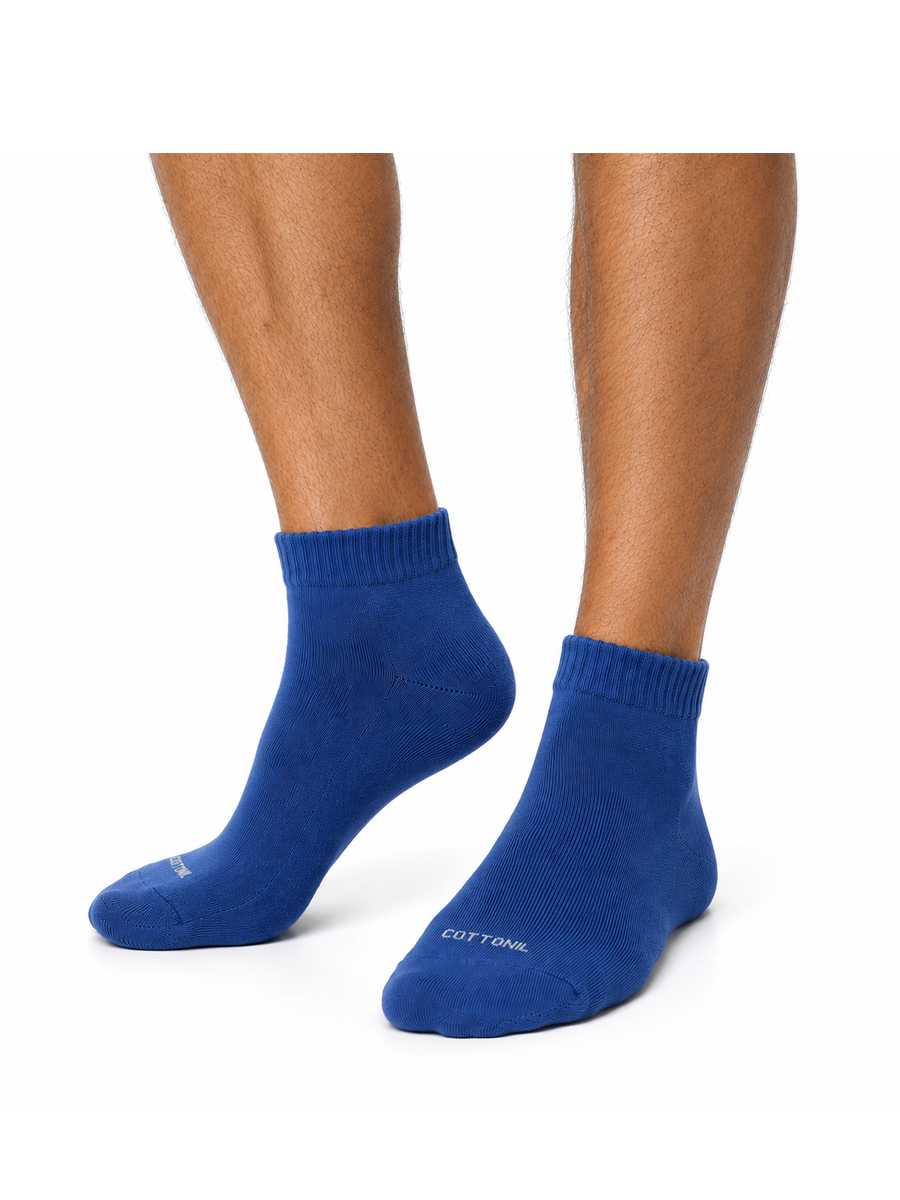 COTTONIL Men's Cotton Ankle Sport Socks - Blue