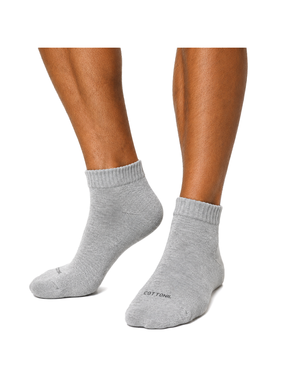 COTTONIL Men's Cotton Ankle Sport Socks - Grey Melange