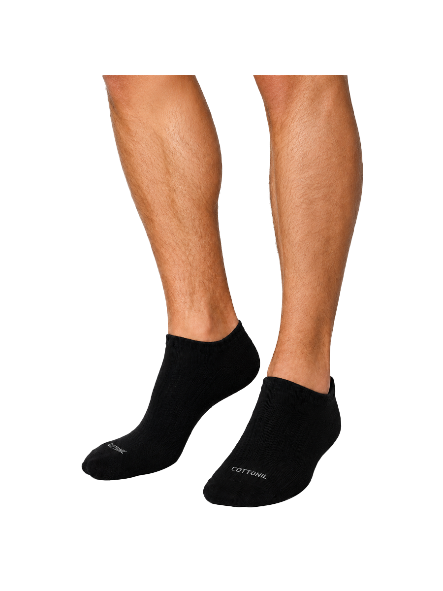COTTONIL Men's Cotton No-Show Socks - Black