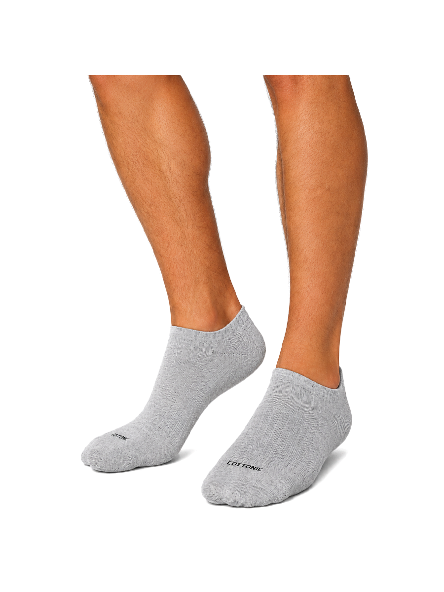COTTONIL Men's Cotton No-Show Socks - Grey Melange