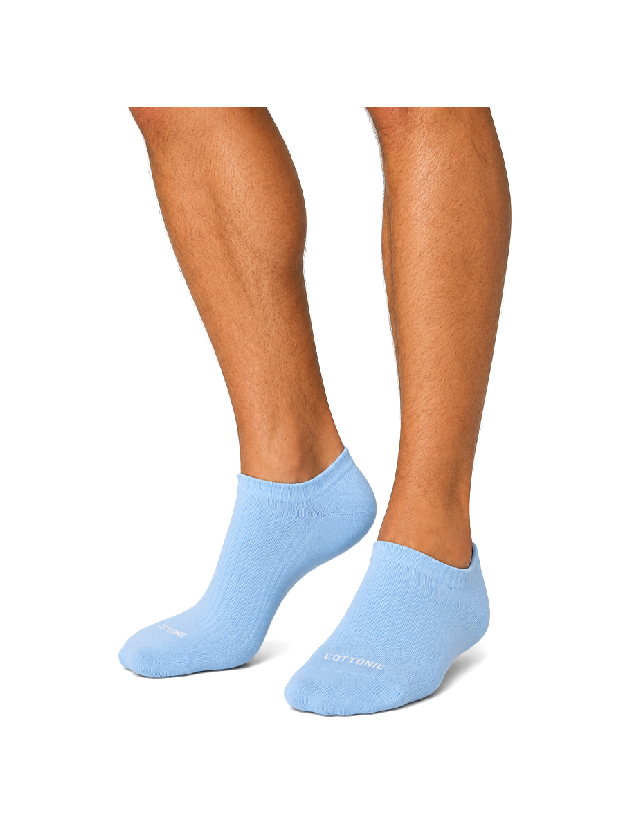 COTTONIL Men's Cotton No-Show Socks - L.Blue
