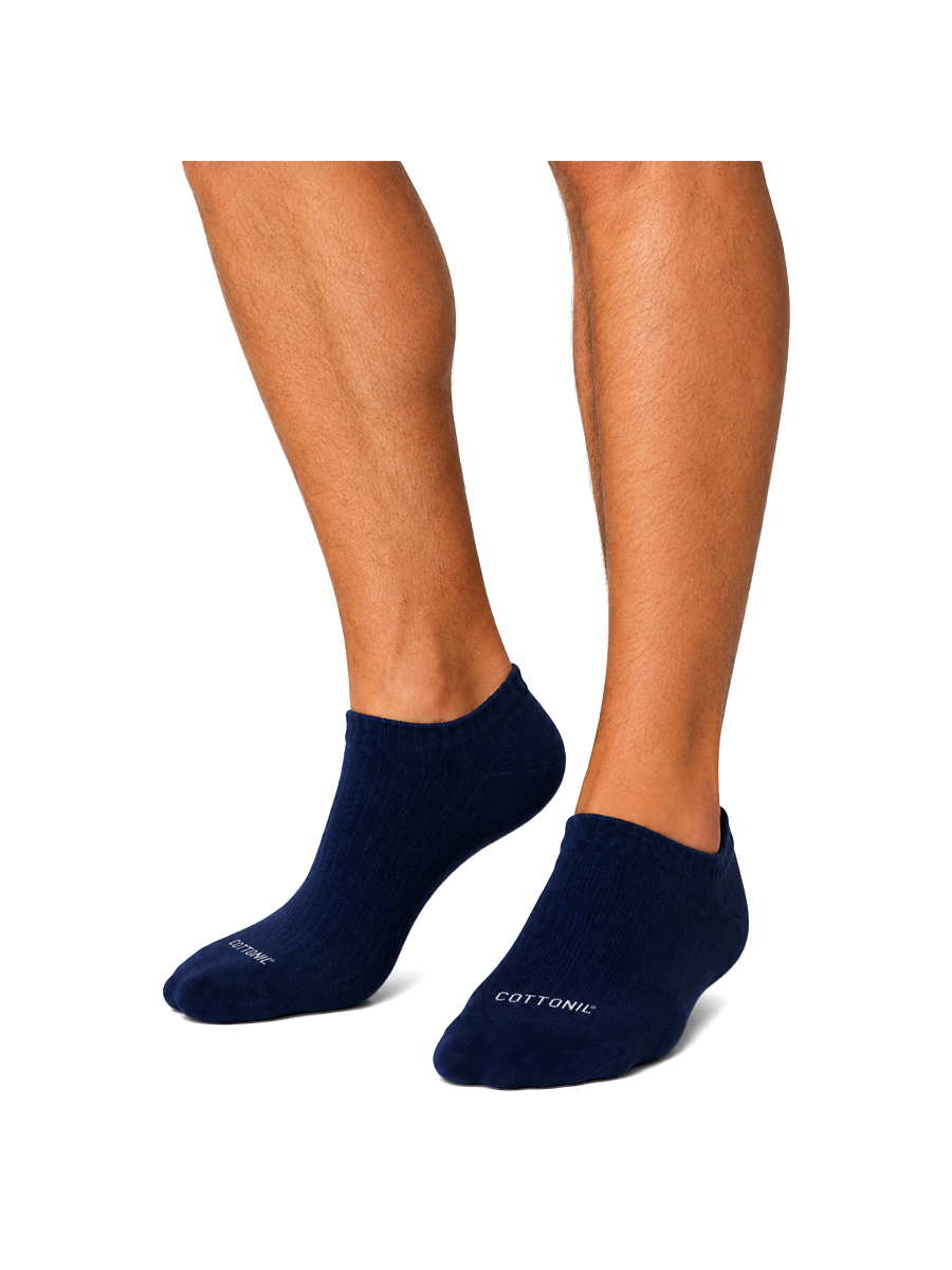 COTTONIL Men's Cotton No-Show Socks - Navy