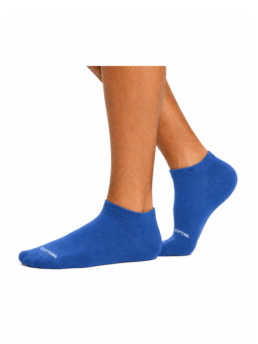 COTTONIL Men's Cotton Ankle Classic Socks - Blue