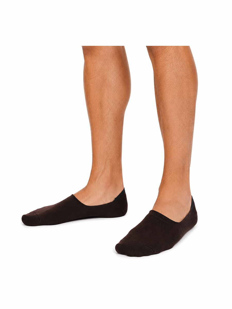 COTTONIL Men's Cotton Footie Socks - Brown