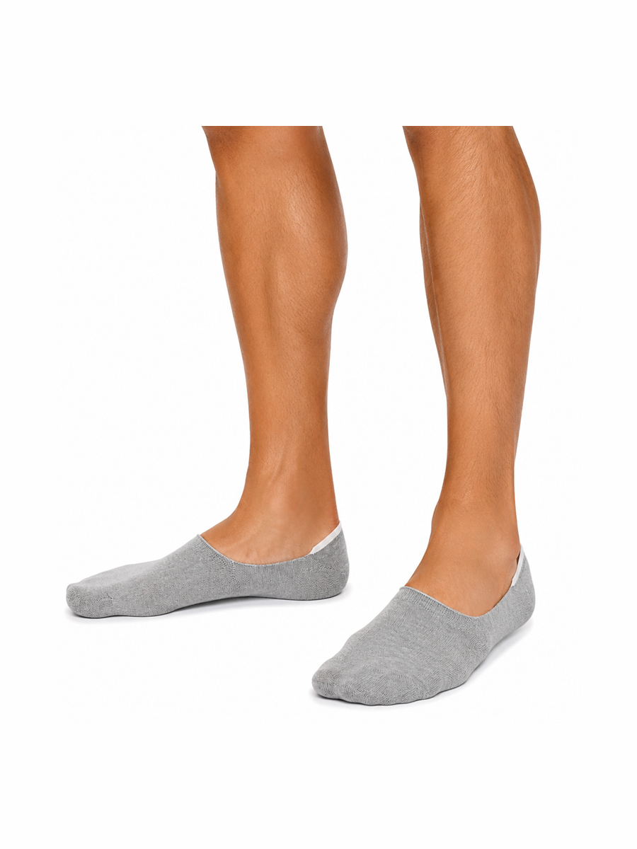 COTTONIL Men's Cotton Footie Socks - Grey Melange