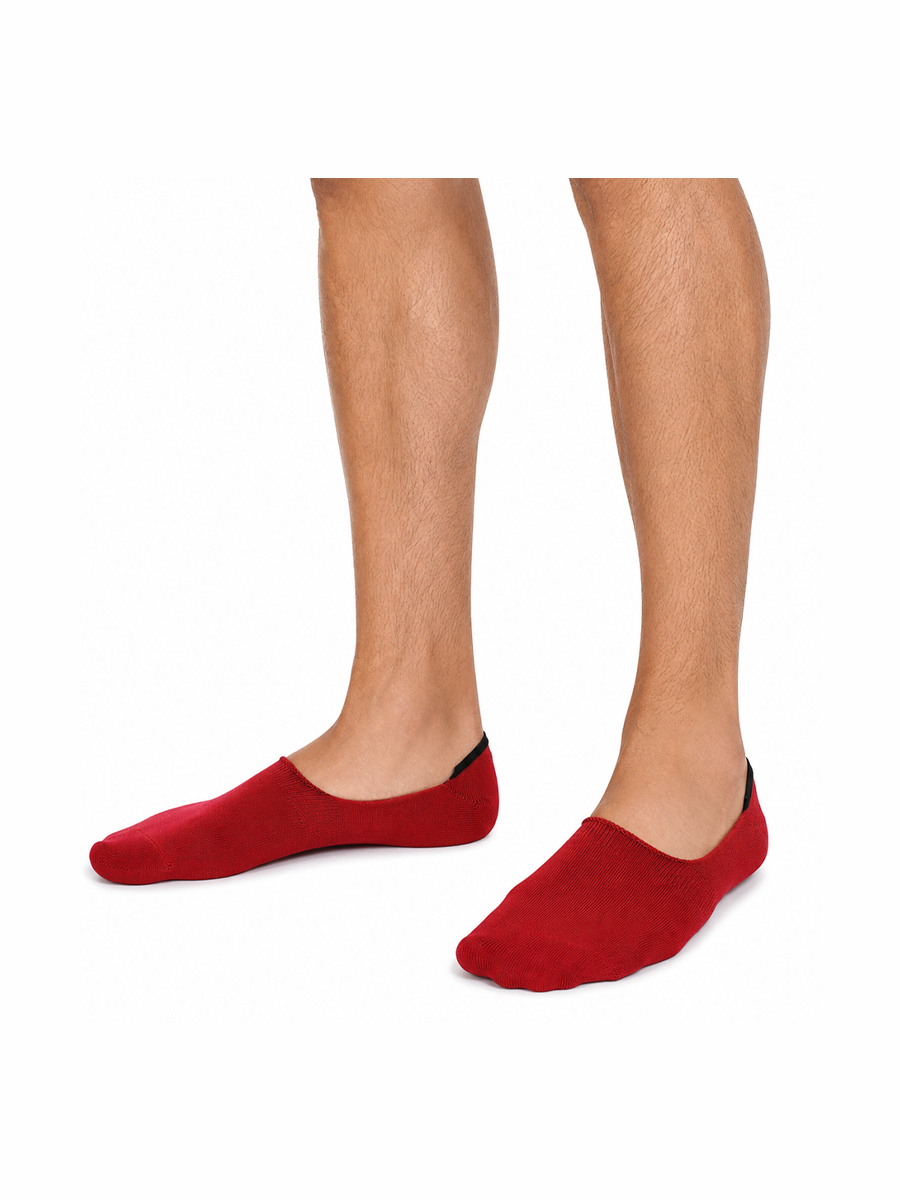 COTTONIL Men's Cotton Footie Socks - Red