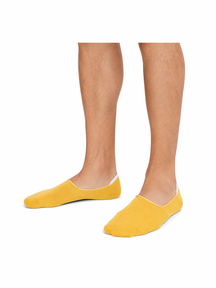 COTTONIL Men's Cotton Footie Socks - Yellow