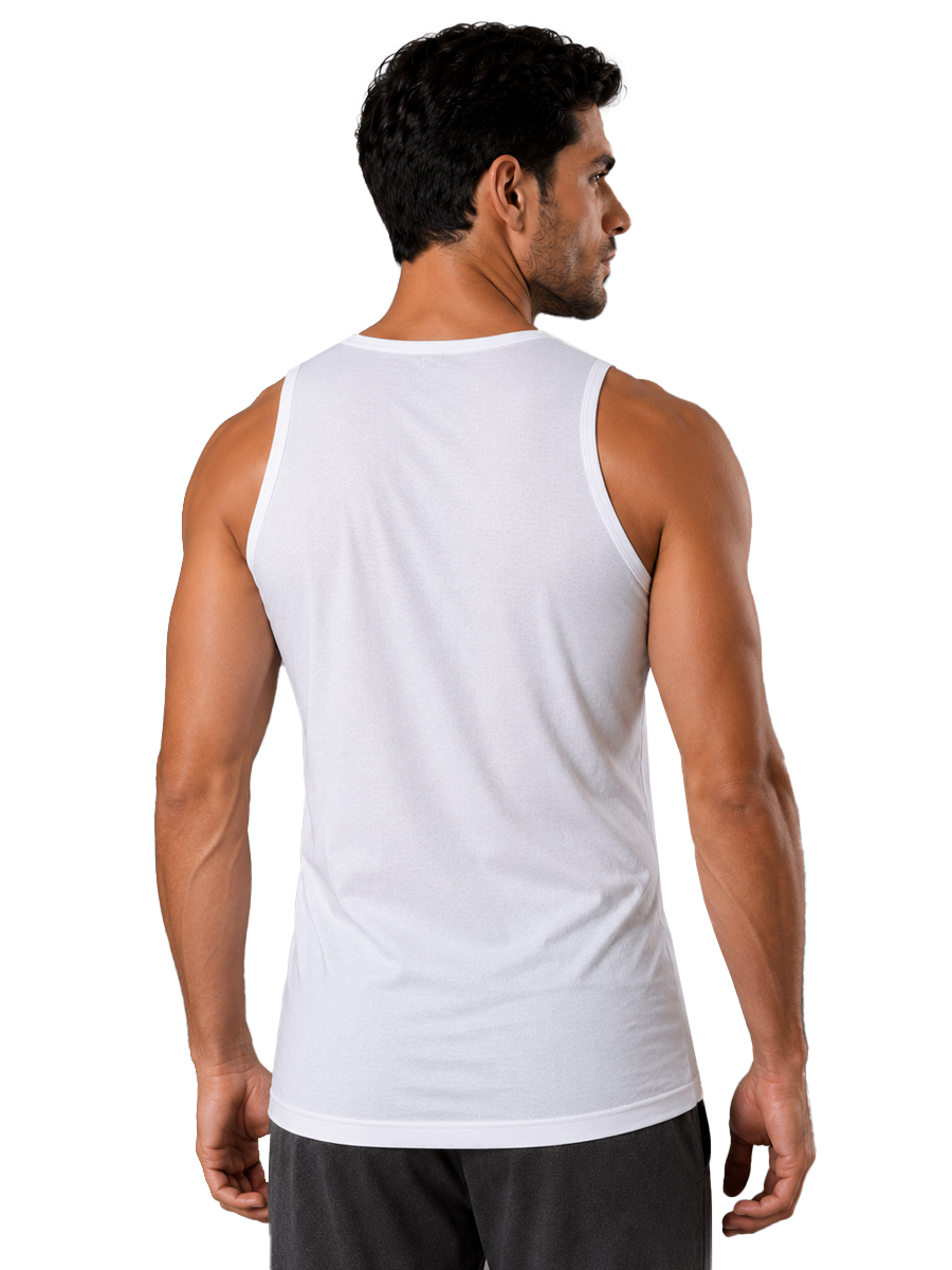 COTTONIL Men's Combed Cotton Sleeveless Undershirt - White