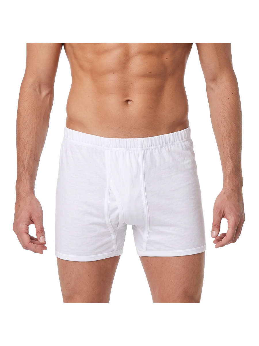 COTTONIL Men's Combed Cotton Boxer Shorts - White