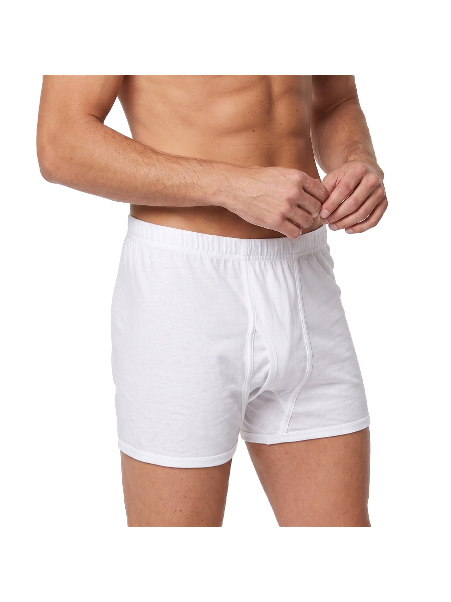 COTTONIL Men's Combed Cotton Boxer Shorts - White