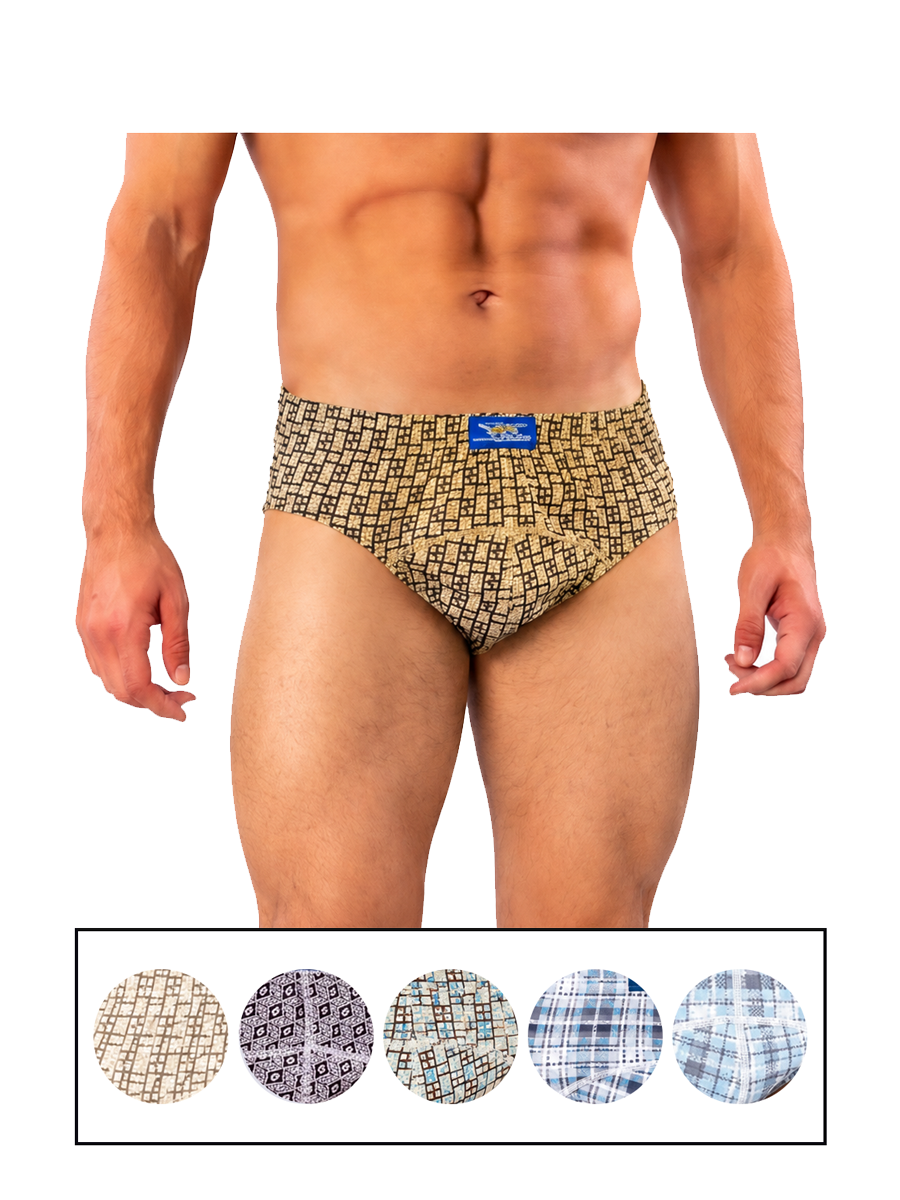 COTTONIL Men's Cotton Printed Briefs - Light Colors