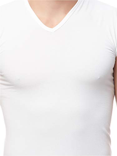 Cottonil Men Cut -V- Cotton Stretch White