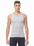COTTONIL Men's Ribbed Cotton Sleeveless Undershirt - Grey Melange