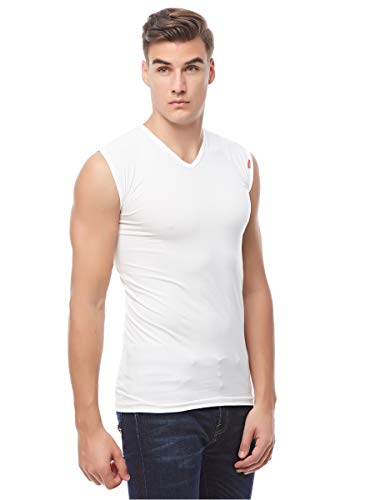 Cottonil Men Cut -V- Cotton Stretch White