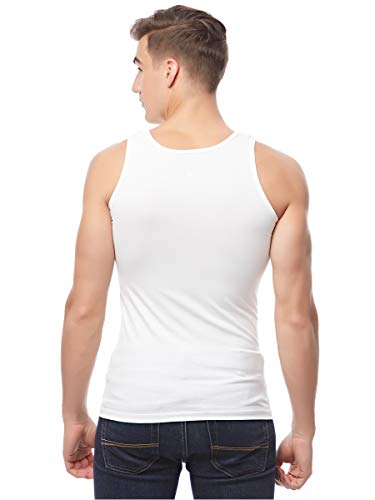 Cottonil Men Sleeveless Cotton Stretch White