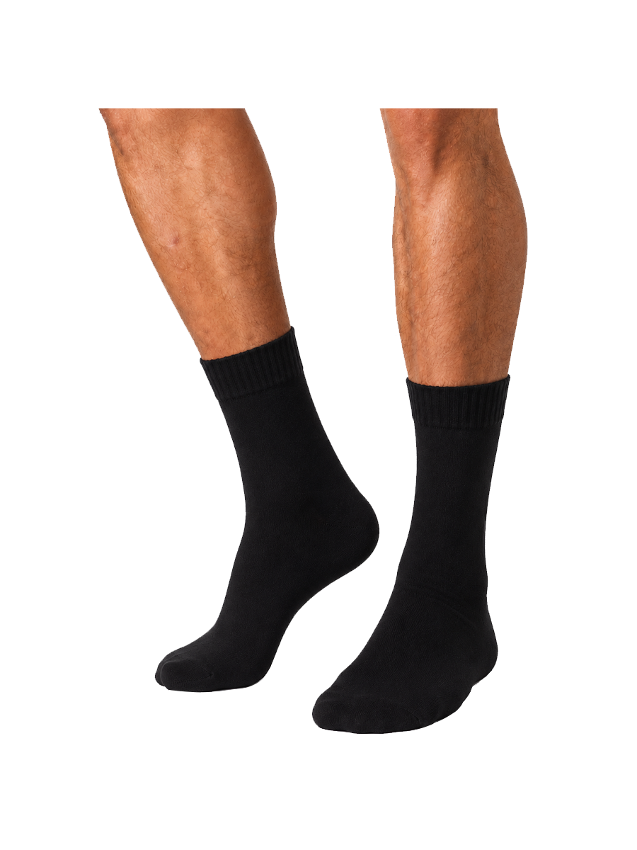 COTTONIL Men's Full-Cushion Cotton Socks - Black