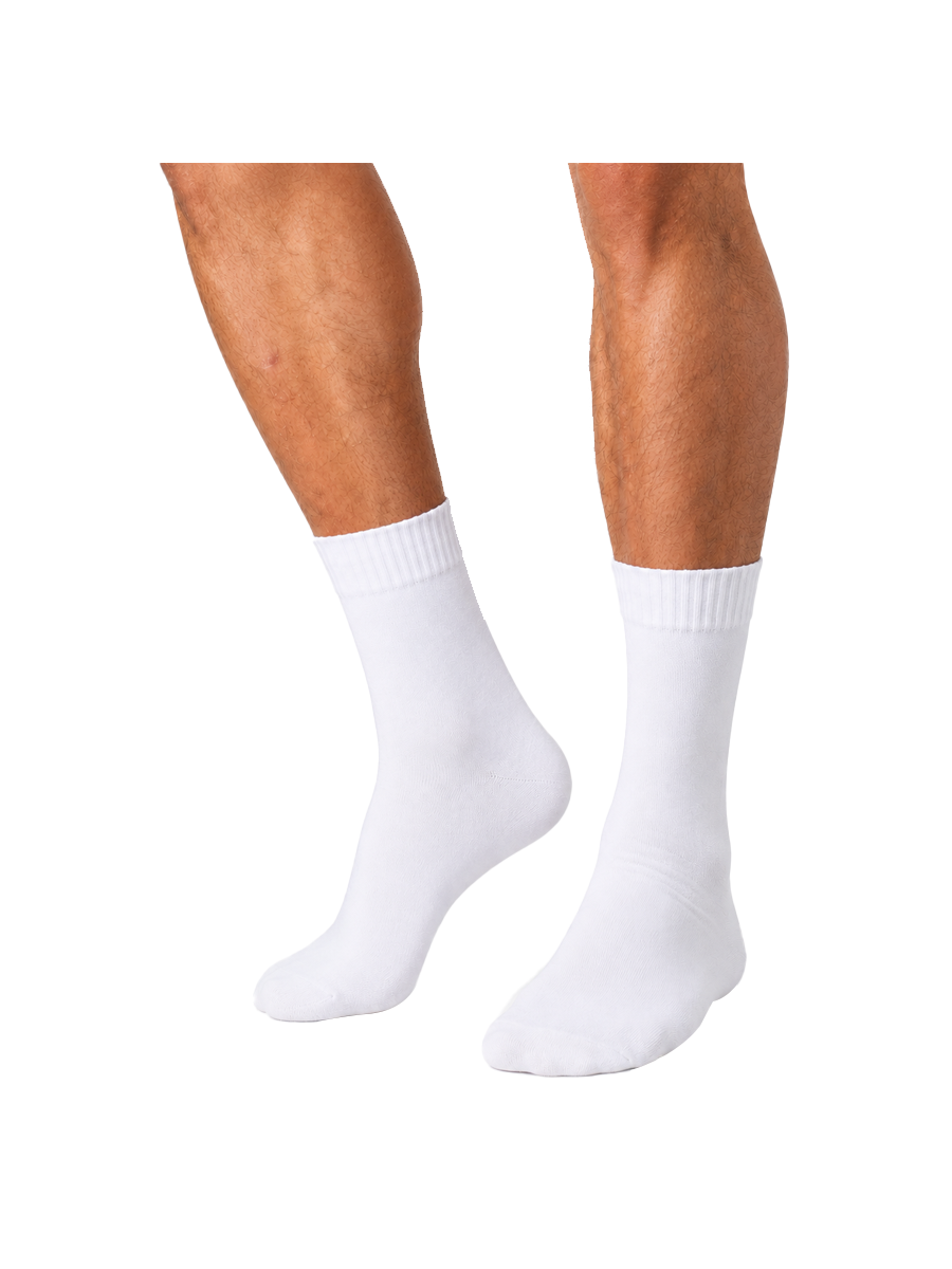COTTONIL Men's Full-Cushion Cotton Socks - White