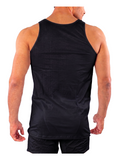 COTTONIL Men's Mercerised Cotton Sleeveless Undershirt - Black