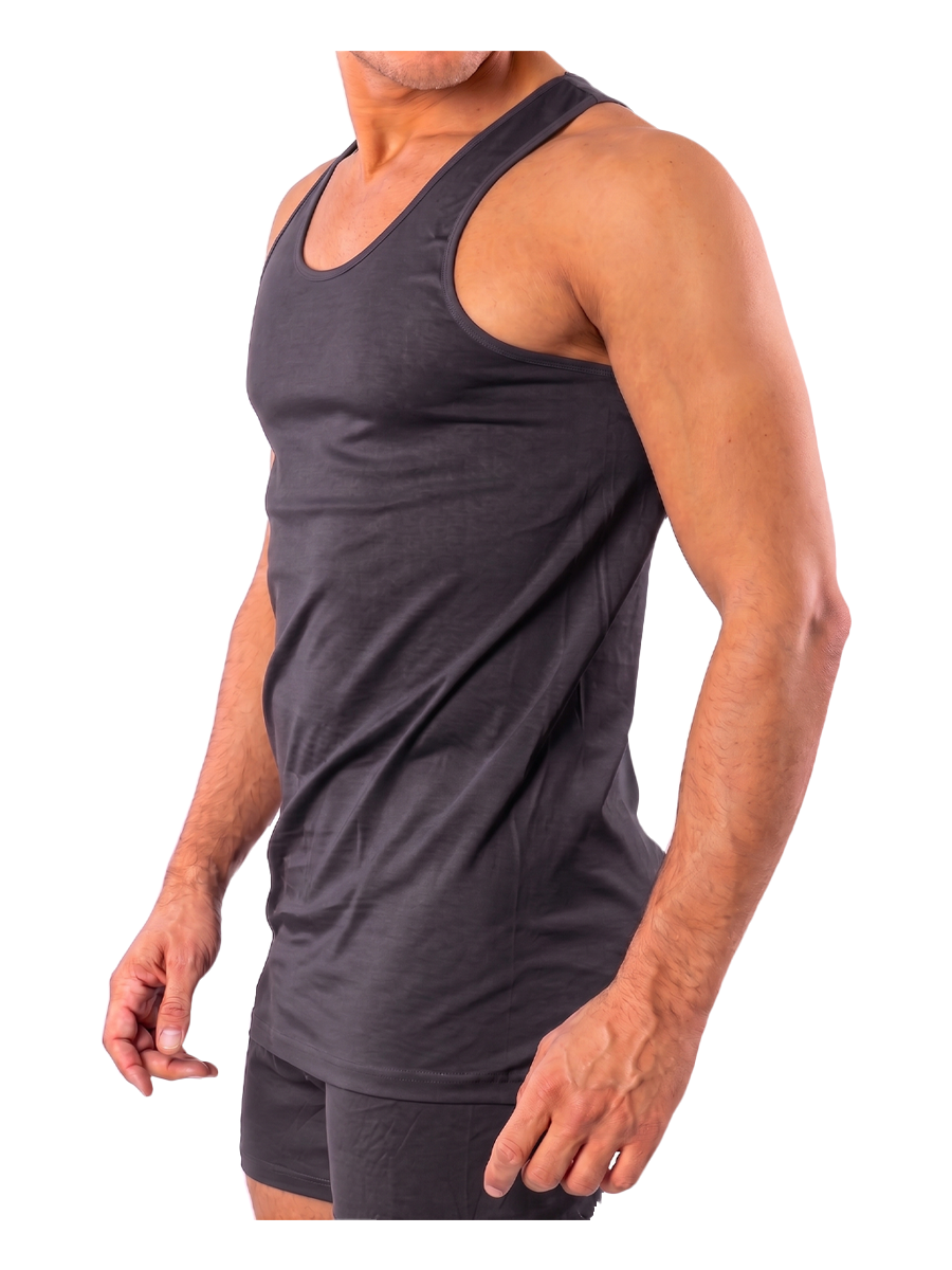 COTTONIL Men's Mercerised Cotton Sleeveless Undershirt - D.Grey