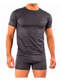 COTTONIL Men's Mercerised Cotton O-Neck Short-Sleeve Undershirt - D.Grey