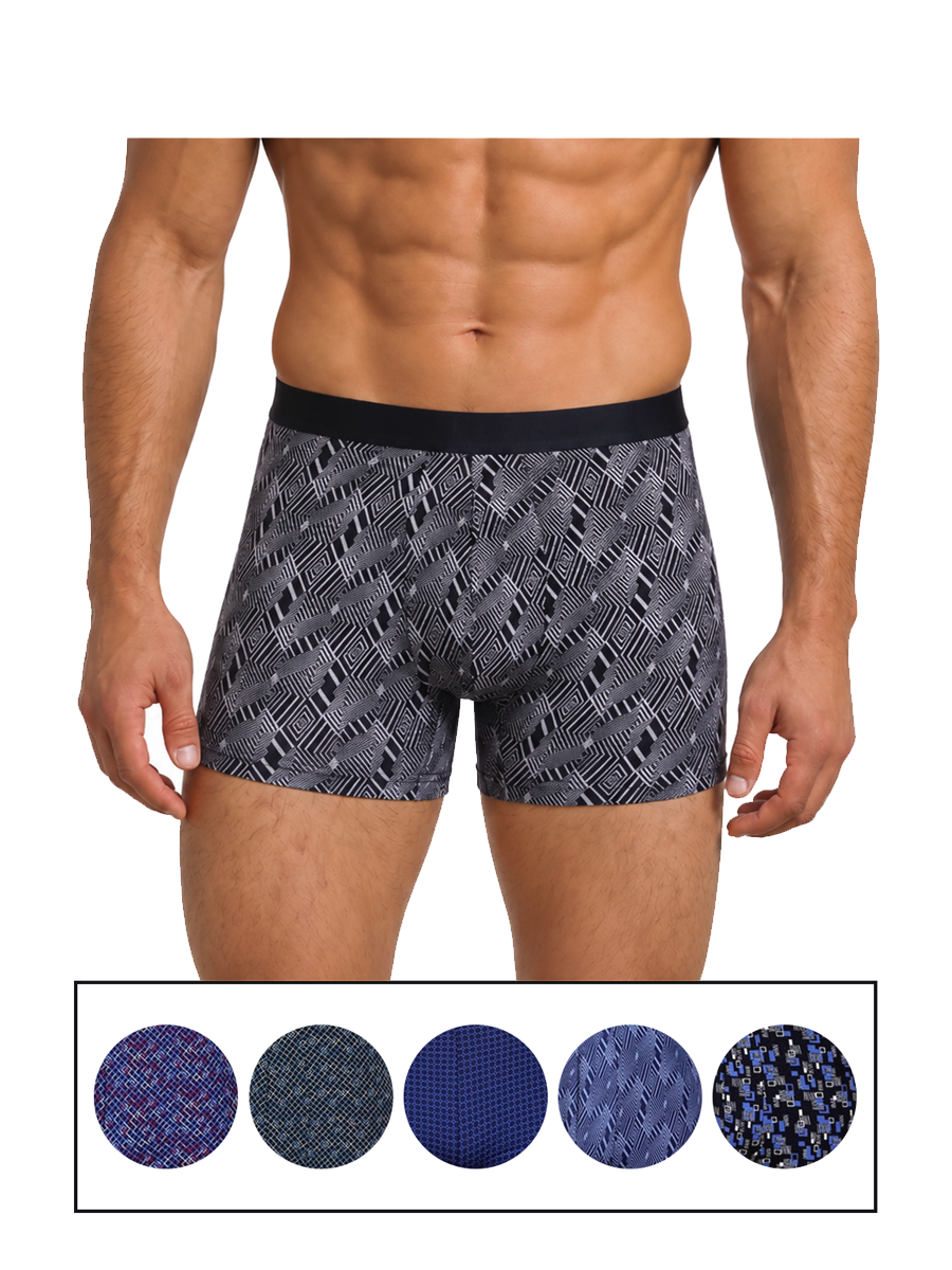 COTTONIL Men's Cotton Design Boxer Briefs - Dark Colors