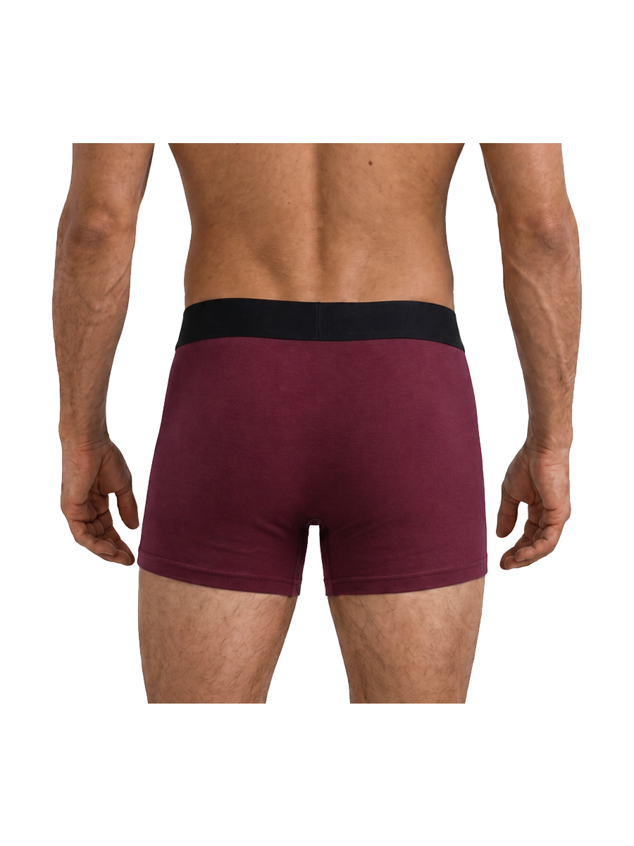 COTTONIL Men's Cotton CN Boxer Briefs - Burgundy