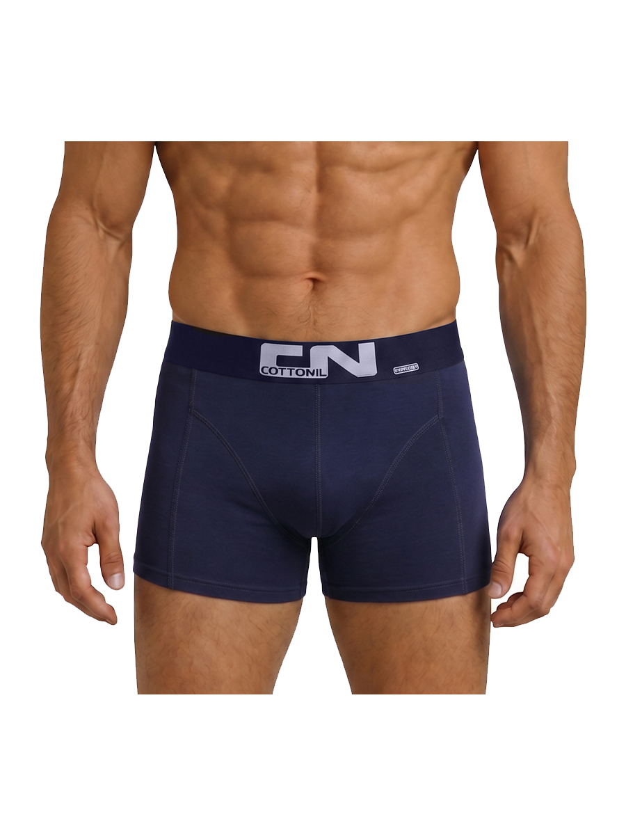 COTTONIL Men's Cotton CN Boxer Briefs - Navy