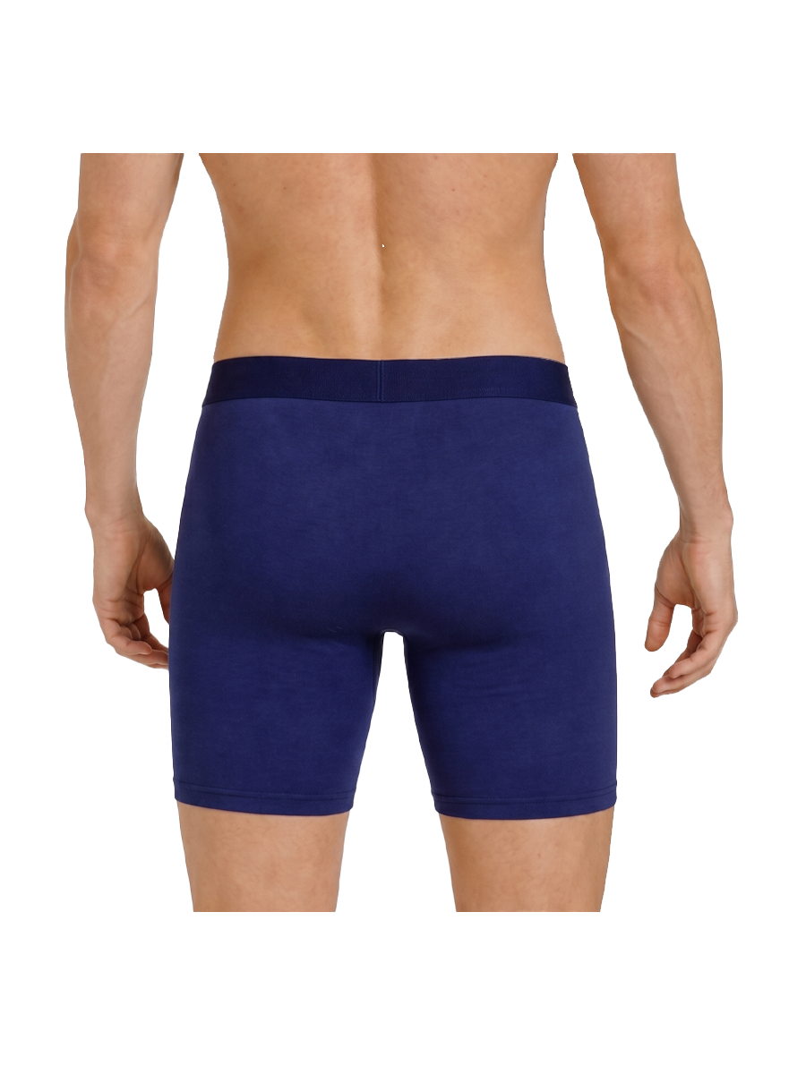 COTTONIL Men's Cotton CN Long Boxer Briefs - Navy