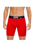 COTTONIL Men's Cotton CN Long Boxer Briefs - Red