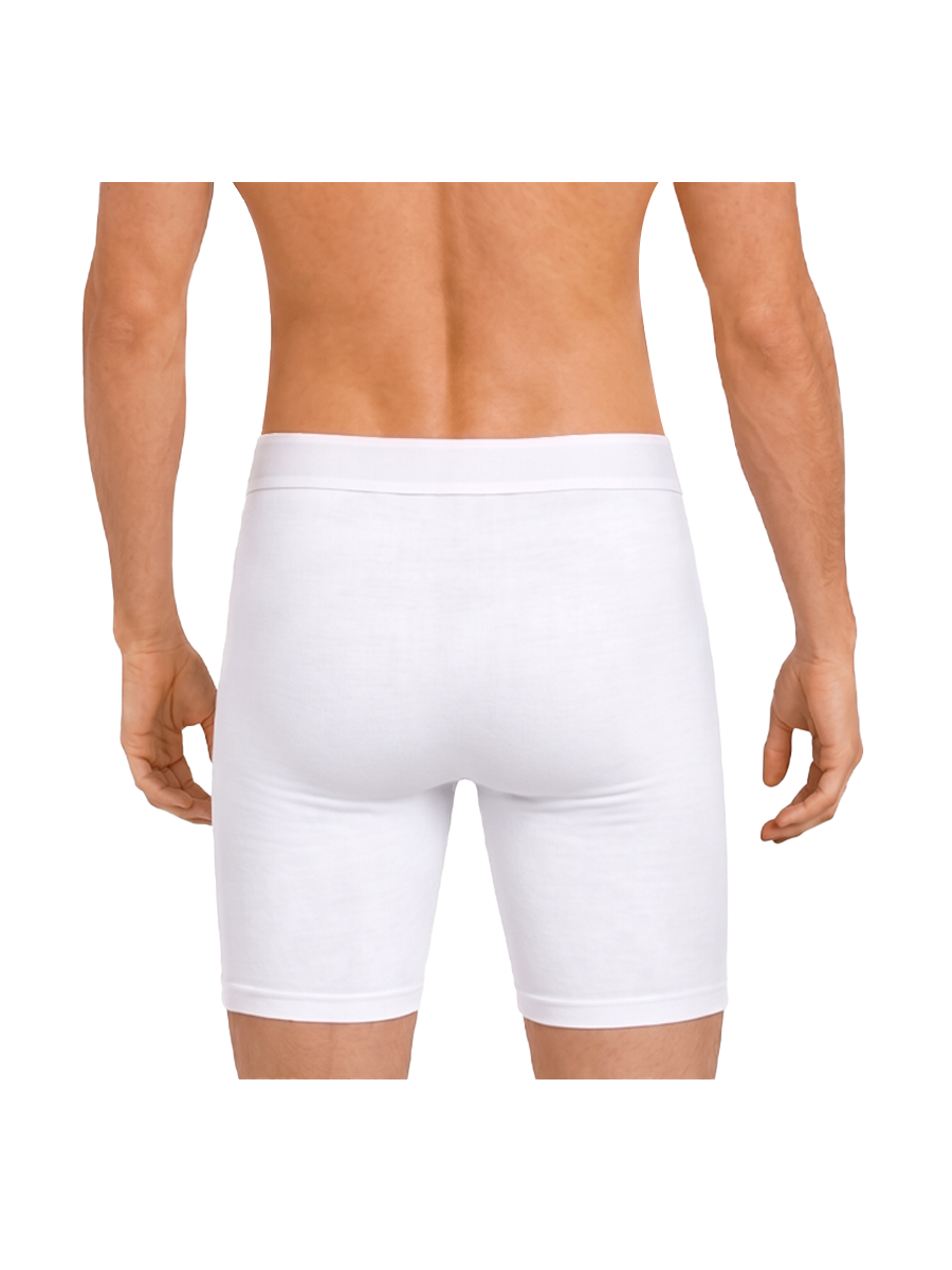 COTTONIL Men's Cotton CN Long Boxer Briefs - White