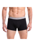 COTTONIL Men's Cotton Plain Boxer Briefs - Black