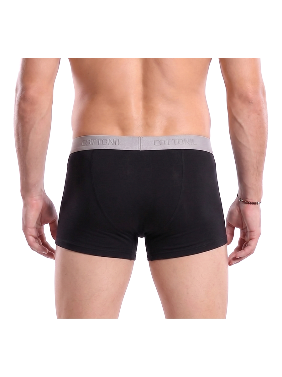 COTTONIL Men's Cotton Plain Boxer Briefs - Black