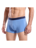 COTTONIL Men's Cotton Plain Boxer Briefs - Blue