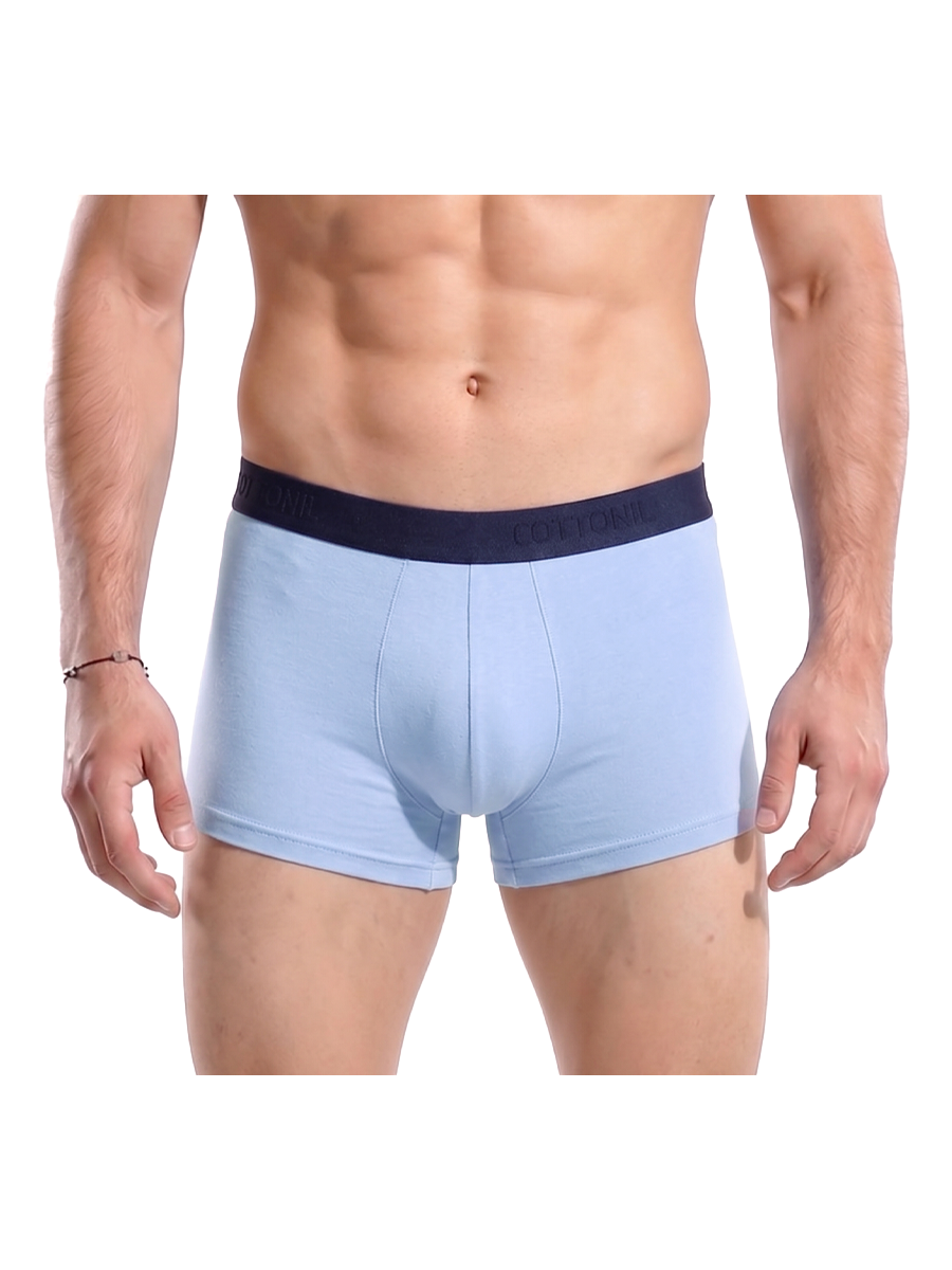 COTTONIL Men's Cotton Plain Boxer Briefs - L.Blue