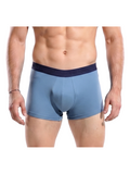 COTTONIL Men's Cotton Plain Boxer Briefs - Mid Blue