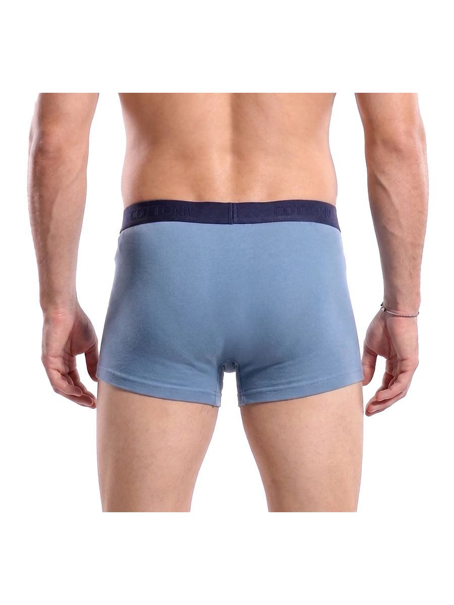 COTTONIL Men's Cotton Plain Boxer Briefs - Mid Blue