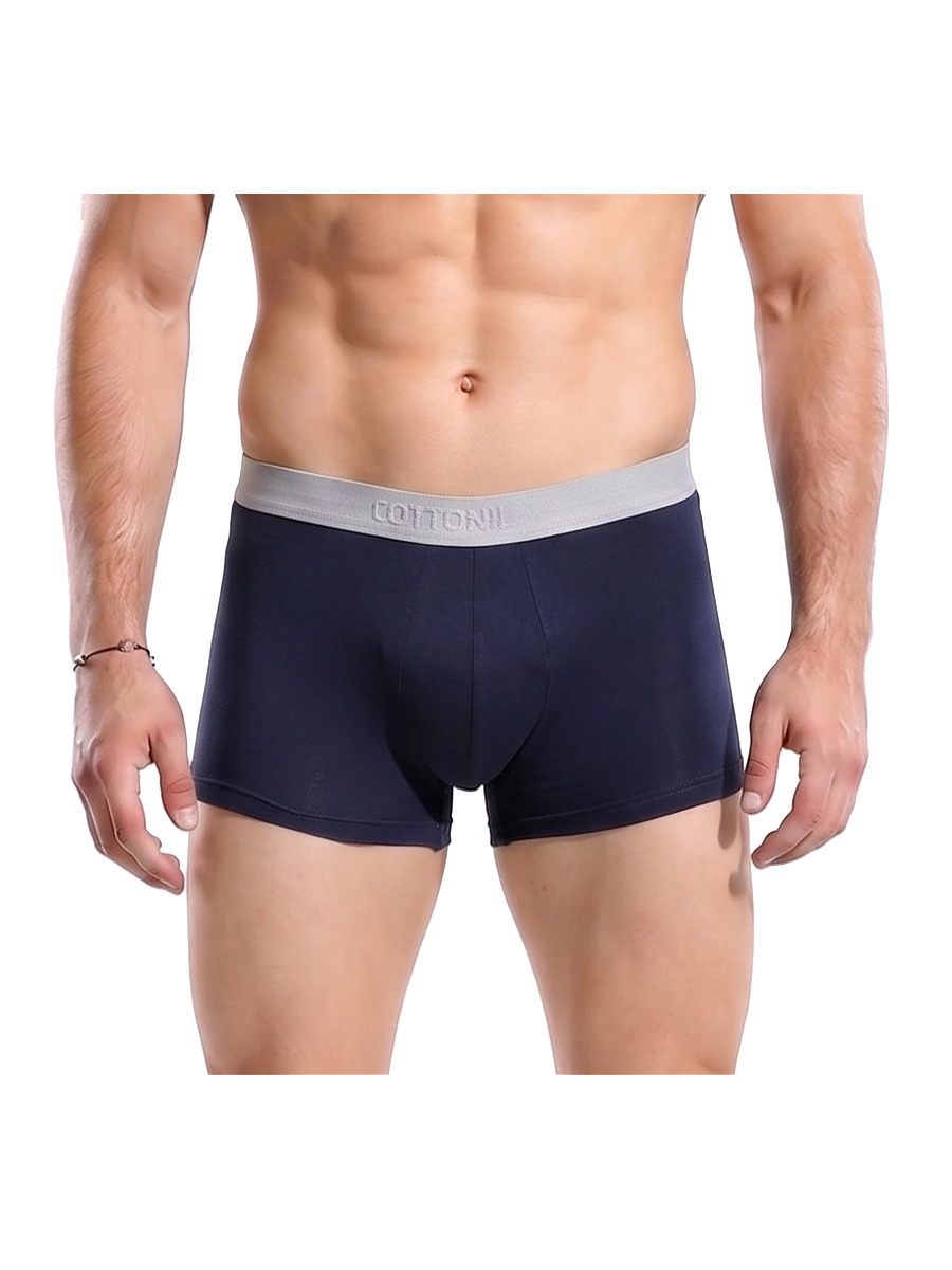 COTTONIL Men's Cotton Plain Boxer Briefs - Navy