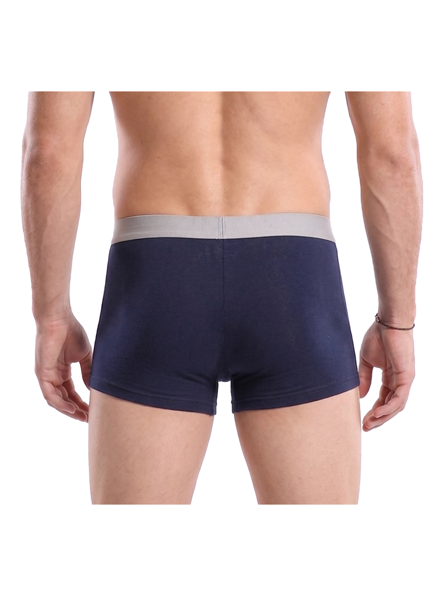 COTTONIL Men's Cotton Plain Boxer Briefs - Navy