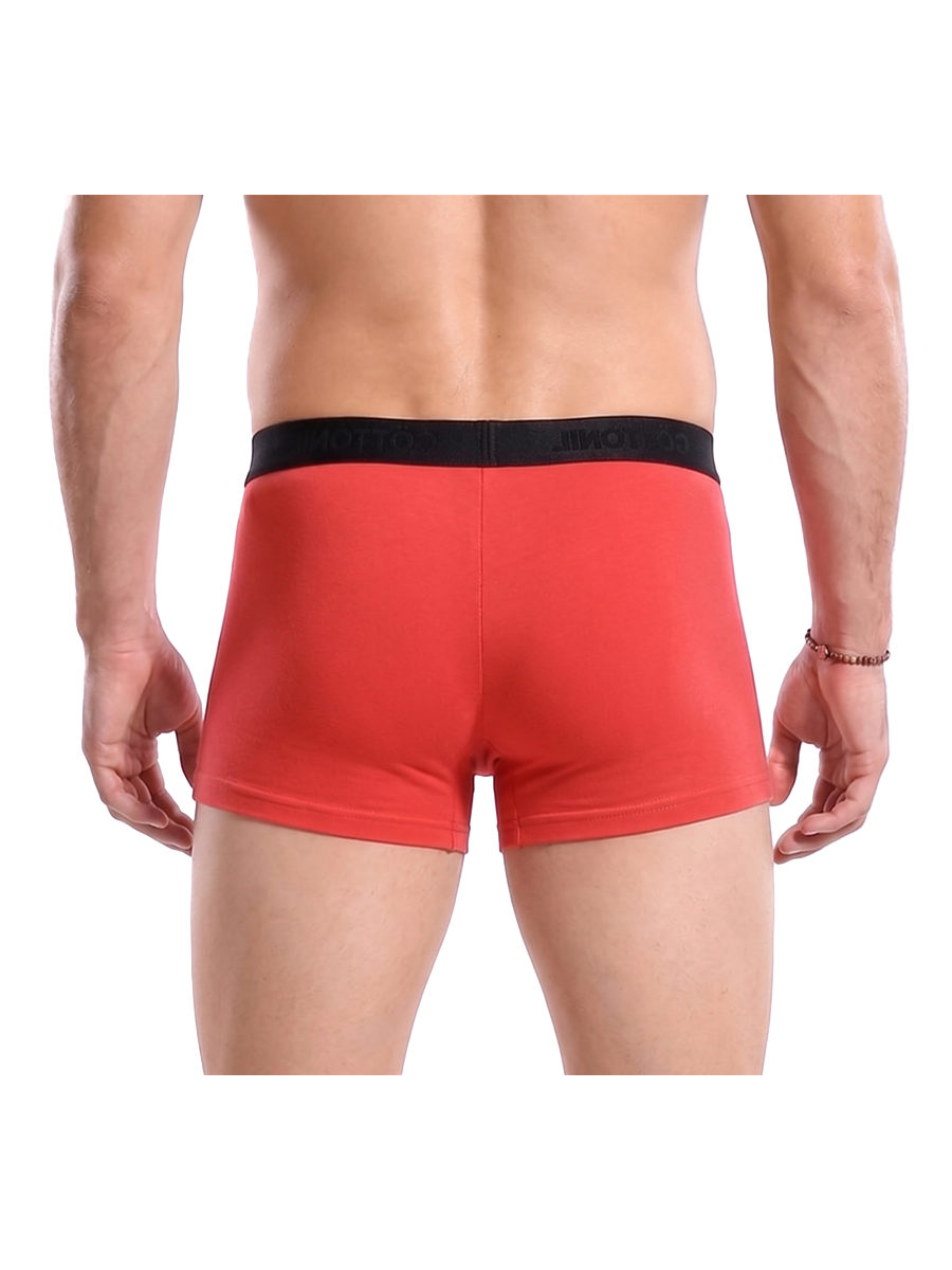 COTTONIL Men's Cotton Plain Boxer Briefs - Red