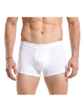 COTTONIL Men's Cotton Plain Boxer Briefs - White