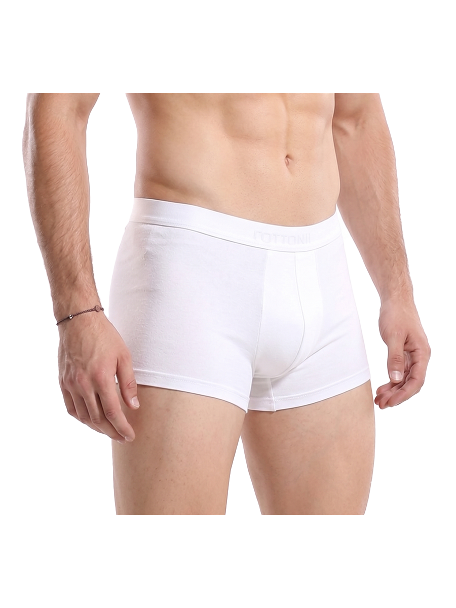 COTTONIL Men's Cotton Plain Boxer Briefs - White