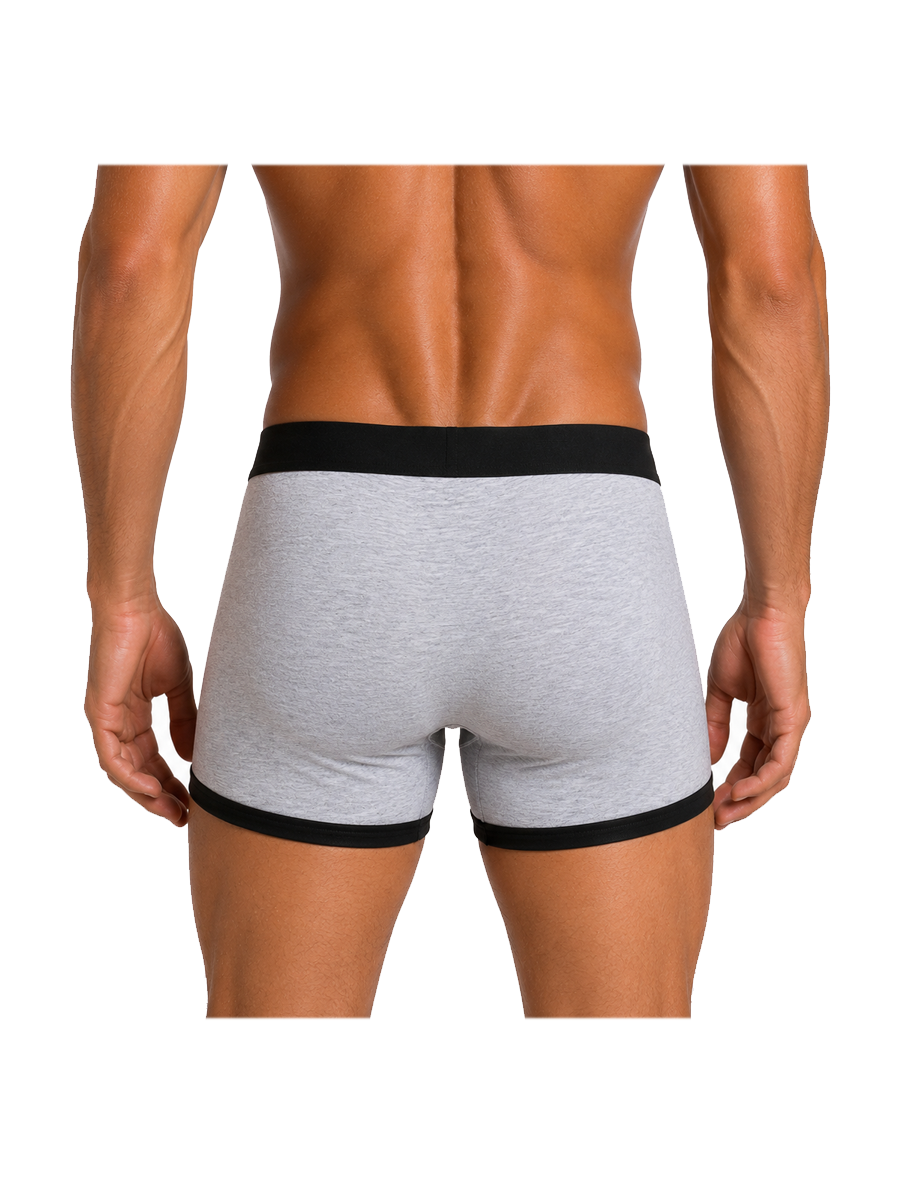 COTTONIL Men's Cotton Relax Boxer Briefs - Grey Melange